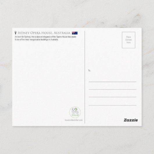 Sydney Opera House, Australië Briefkaart (Achterkant)
