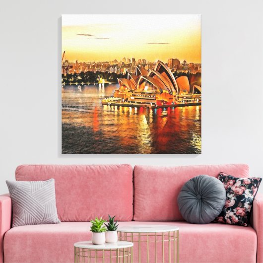 Sydney Opera House, Australië Canvas Afdruk (Insitu (Woonkamer))