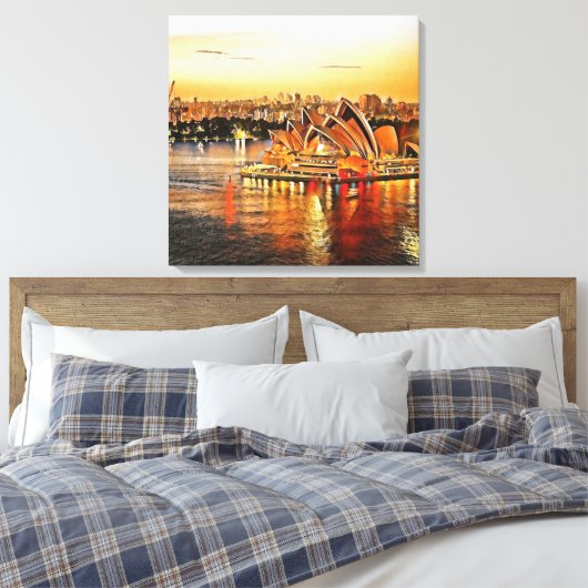 Sydney Opera House, Australië Canvas Afdruk (Insitu (Slaapkamer))