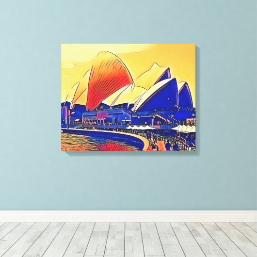 Sydney Opera House, Australië Canvas Afdruk (Insitu (Houten vloer))
