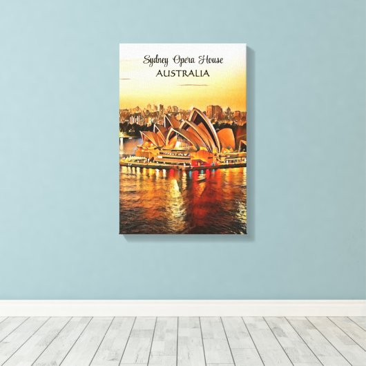 Sydney Opera House, Australië Canvas Print (Insitu (Houten vloer))