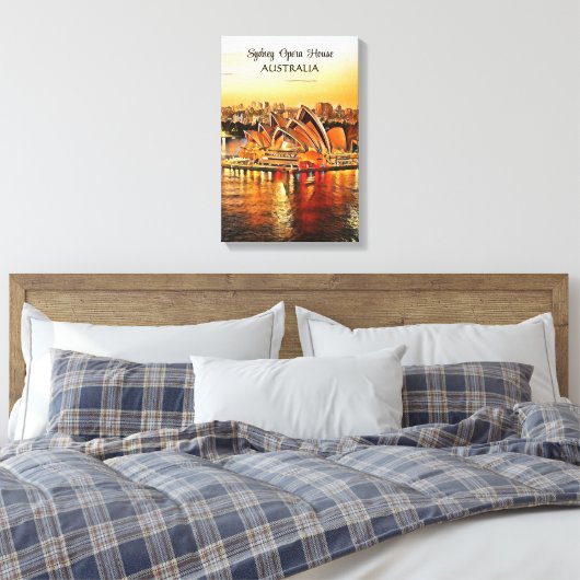 Sydney Opera House, Australië Canvas Print (Insitu (Slaapkamer))