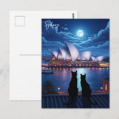Sydney Opera House Australië katten bij nacht Briefkaart (Voorkant / Achterkant)