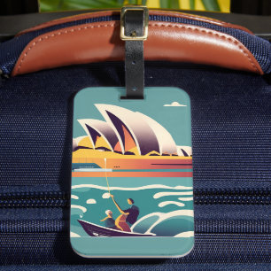 Sydney Opera House Australië schilderij souvenir Bagagelabel