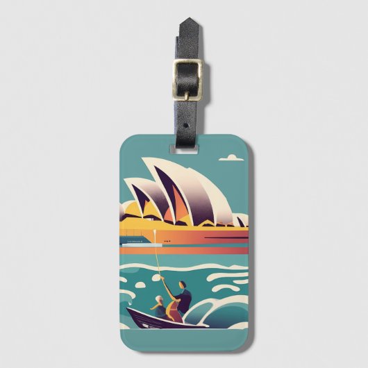 Sydney Opera House Australië schilderij souvenir Bagagelabel (Voorkant (verticaal))