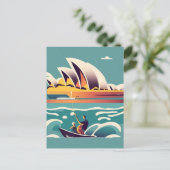 Sydney Opera House Australië schilderij souvenir Briefkaart (Staand voorkant)