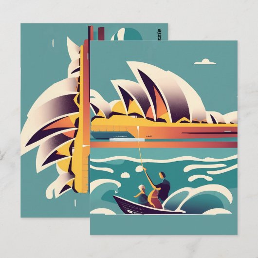 Sydney Opera House Australië schilderij souvenir Briefkaart (Voorkant / Achterkant)
