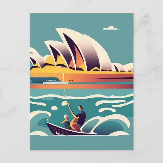 Sydney Opera House Australië schilderij souvenir Briefkaart (Voorkant)