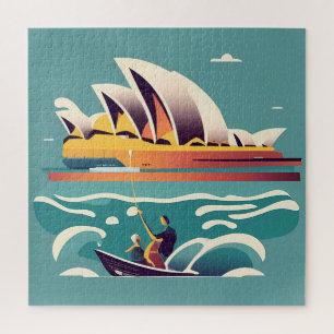 Sydney Opera House Australië schilderij souvenir Legpuzzel