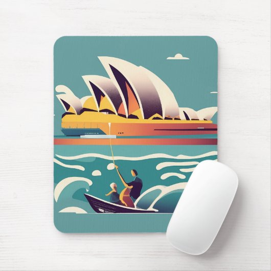 Sydney Opera House Australië schilderij souvenir Muismat (Met muis)