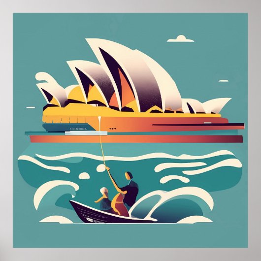Sydney Opera House Australië schilderij souvenir Poster (Voorkant)
