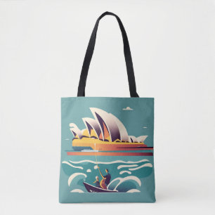 Sydney Opera House Australië schilderij souvenir Tote Bag