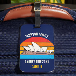 Sydney Opera House Australië Vakantie Blauw Bagagelabel