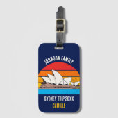 Sydney Opera House Australië Vakantie Blauw Bagagelabel (Voorkant (verticaal))