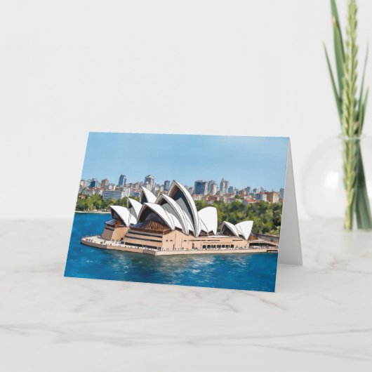 Sydney Opera House Australië Waterverf Kaart (Voorkant)