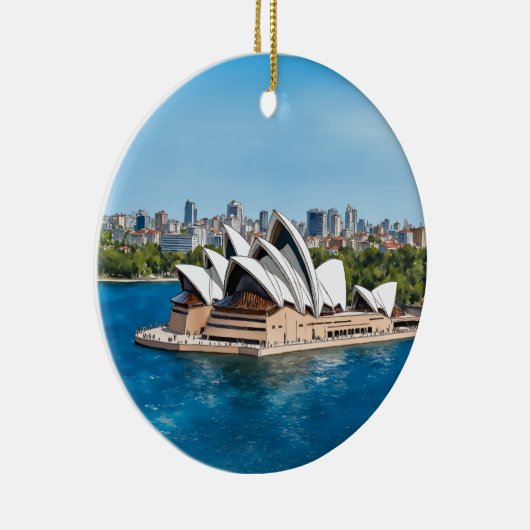 Sydney Opera House Australië Waterverf Keramisch Ornament (Rechts)