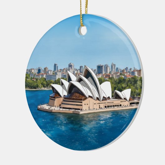 Sydney Opera House Australië Waterverf Keramisch Ornament (Links)