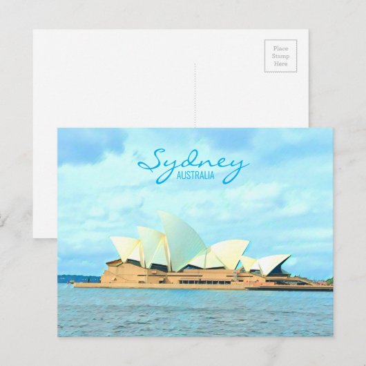 Sydney Opera House Australische reisdruk Briefkaart (Voorkant / Achterkant)