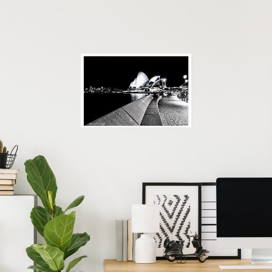 Sydney Opera House B&W Poster (Thuiskantoor)