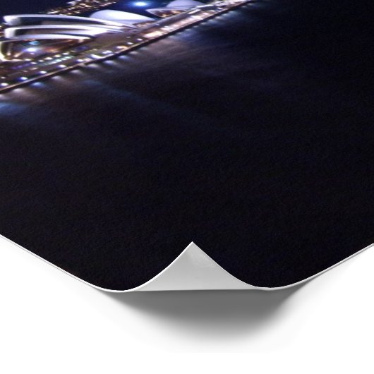 Sydney Opera House bij nacht Poster (Hoek)