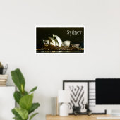 Sydney Opera House bij nacht Poster (Thuiskantoor)