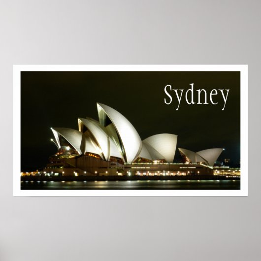 Sydney Opera House bij nacht Poster (Voorkant)