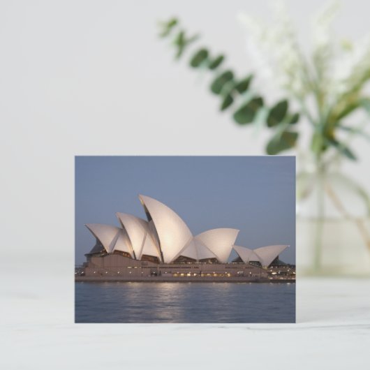 Sydney opera house bij schemering briefkaart (Staand voorkant)