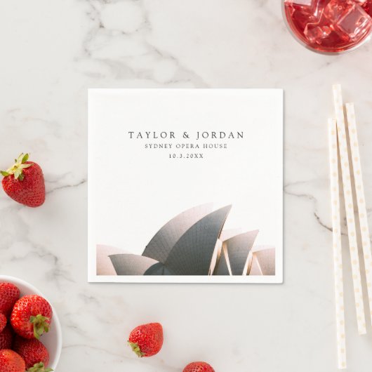 Sydney Opera House Bruiloft Aangepaste Cocktail Se Servet (Insitu)