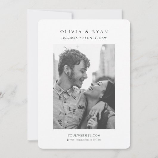 Sydney Opera House Bruiloft Save the Date Kaart (Achterkant)