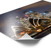 Sydney Opera house & cityscape at night, Australië Foto Afdruk (Hoek)