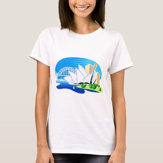 Sydney Opera House en Bridge T-shirt (Voorkant)