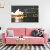 Sydney Opera house en Harbour bridge Canvas Afdruk (Insitu (Woonkamer))