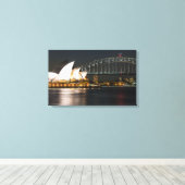Sydney Opera house en Harbour bridge Canvas Afdruk (Insitu (Houten vloer))