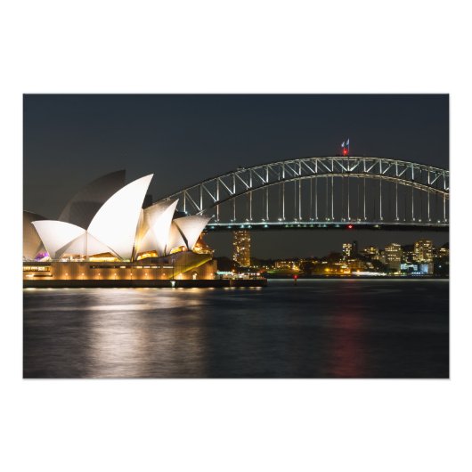 Sydney Opera house en Harbour bridge Foto Afdruk (Voorkant)