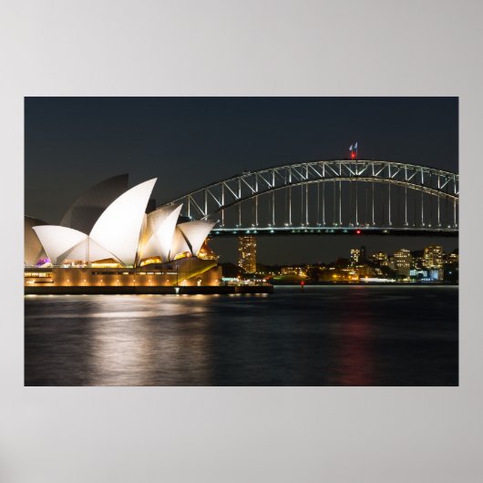 Sydney Opera house en Harbour bridge Poster (Voorkant)