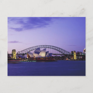 Sydney Opera House en Harbour, New South 2 Briefkaart