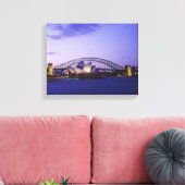 Sydney Opera House en Harbour, New South 2 Canvas Afdruk (Insitu (Woonkamer))