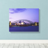 Sydney Opera House en Harbour, New South 2 Canvas Afdruk (Insitu (Houten vloer))