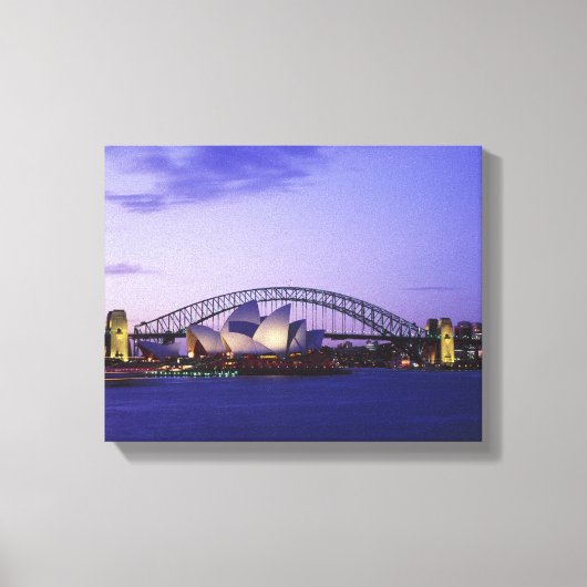 Sydney Opera House en Harbour, New South 2 Canvas Afdruk (Voorkant)