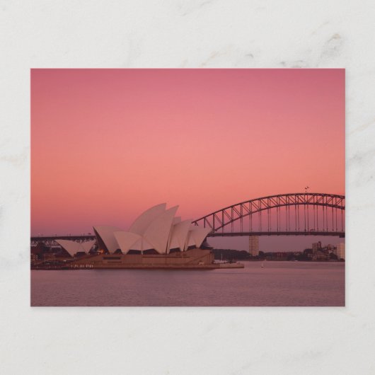 Sydney Opera House en Harbour, Nieuw Zuid Briefkaart (Voorkant)