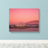 Sydney Opera House en Harbour, Nieuw Zuid Canvas Afdruk (Insitu (Houten vloer))