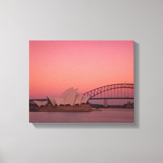 Sydney Opera House en Harbour, Nieuw Zuid Canvas Afdruk (Voorkant)