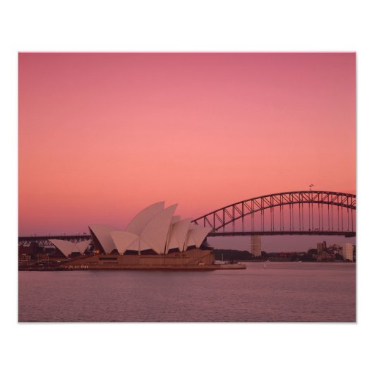 Sydney Opera House en Harbour, Nieuw Zuid Foto Afdruk (Voorkant)