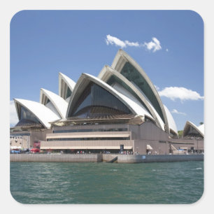 Sydney Opera House exterieur, Sydney, Nieuw-Zuid-W Vierkante Sticker