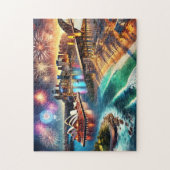 Sydney Opera House Fireworks Harbour Bridge Night Legpuzzel (Verticaal)