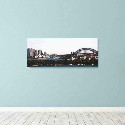 Sydney" Opera House & Harbor Bridge Canvas (Insitu (Houten vloer))