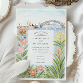 Sydney Opera House Harbour Bridge Wedding Kaart