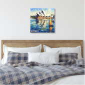 Sydney Opera House Haven Zeilen Uitgerekte Canvas Afdruk (Insitu (Slaapkamer))
