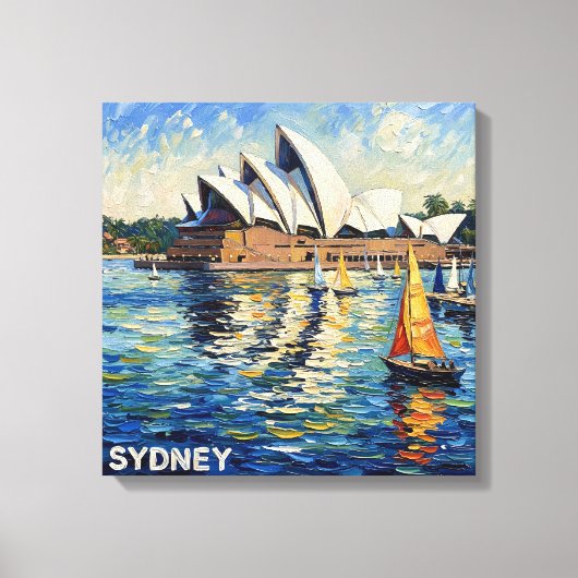 Sydney Opera House Haven Zeilen Uitgerekte Canvas Afdruk (Voorkant)