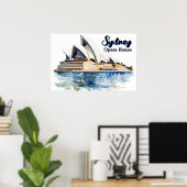 Sydney Opera House: Iconische elegantie aan de hav Poster (Thuiskantoor)